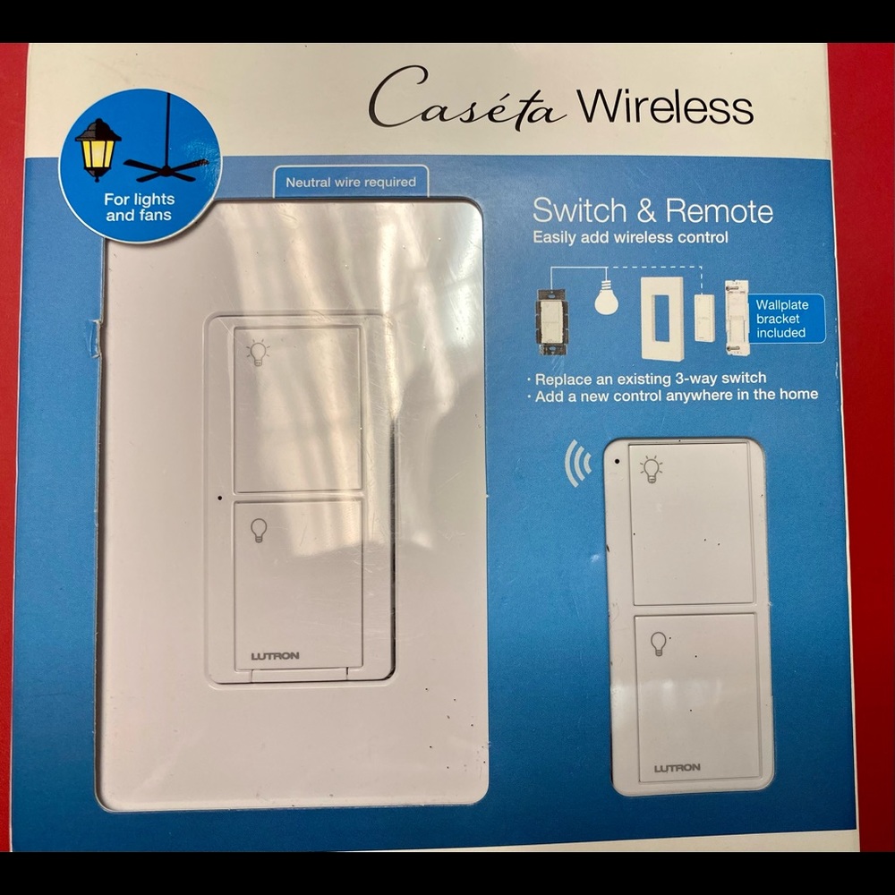 NEW: Lutron Caseta Wireless Switch and Remote. Sells for $70 at Lowes.